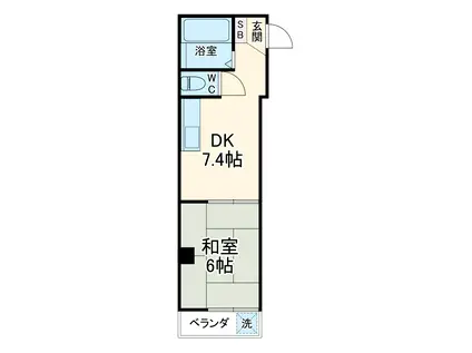 コーポ大富(1DK/2階)の間取り写真