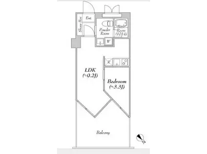 TRAVALORE淵野辺(1LDK/3階)の間取り写真
