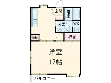 アップルパイ3(1K/2階)の間取り写真