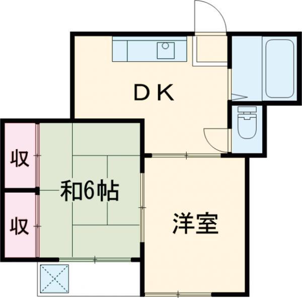 三ツ木コーポ(2DK/1階)の間取り写真