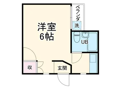 紅彩ハウス(ワンルーム/3階)の間取り写真