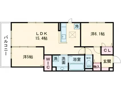 D-ROOM京都市右京区西院小米町(2LDK/2階)の間取り写真