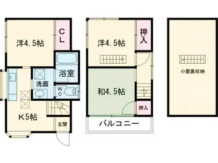 東京都三田線 志村三丁目駅 徒歩14分 2階建 築57年(3K)の間取り写真