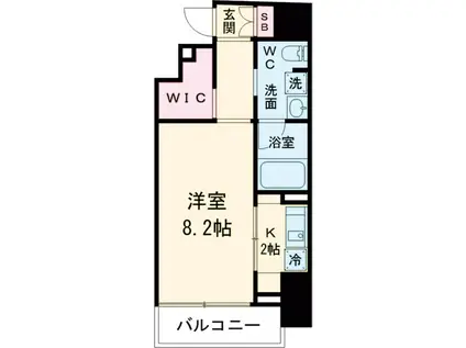 ステージグランデ八王子2(1K/3階)の間取り写真