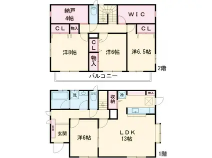 小田急電鉄小田原線 喜多見駅 徒歩3分 2階建 築29年(4LDK)の間取り写真