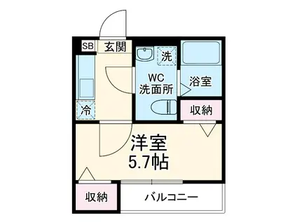 MQUARTO新座Ⅱ(1K/2階)の間取り写真