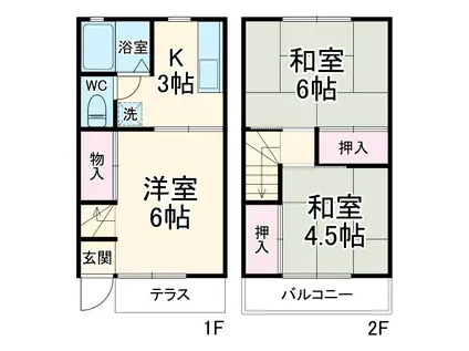 アビタシオン中川Ⅱ(3K)の間取り写真