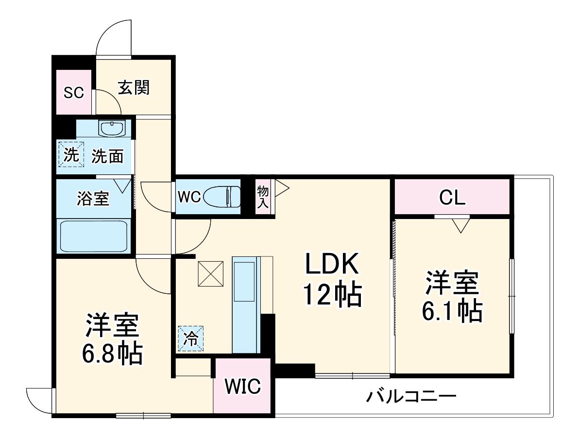 プラム86(2LDK/3階)の間取り写真