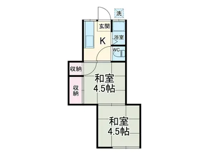 あすかアパートメント瀬谷B(2K/1階)の間取り写真