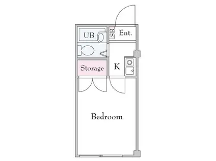 一ツ橋リビング(1K/1階)の間取り写真