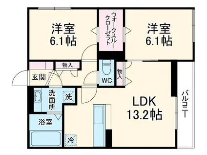 プラム86(2LDK/2階)の間取り写真
