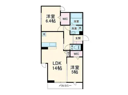 プラム86(2LDK/3階)の間取り写真