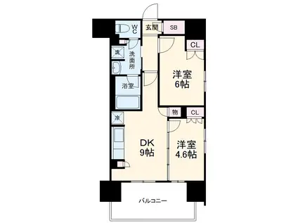 BLESS宮崎台(2DK/5階)の間取り写真