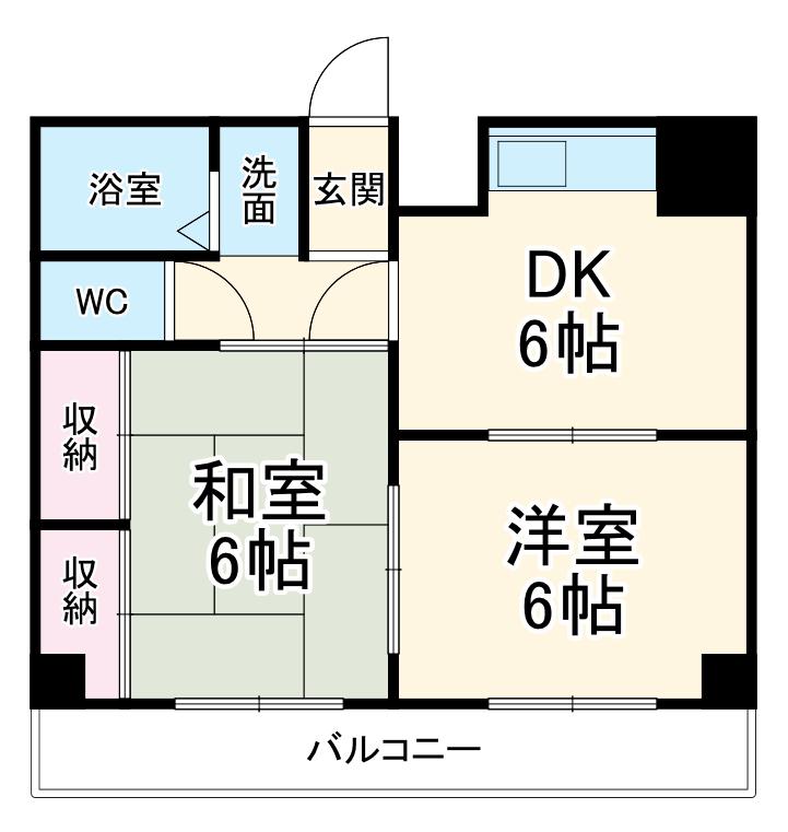 メゾン・ド海用(2DK/3階)の間取り写真
