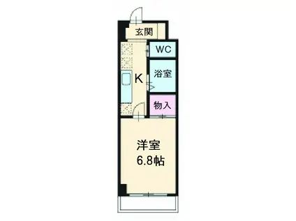 メゾンキムラⅡ(1K/2階)の間取り写真