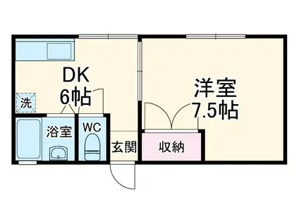 バッカナ-レⅠ(1DK/1階)の間取り写真