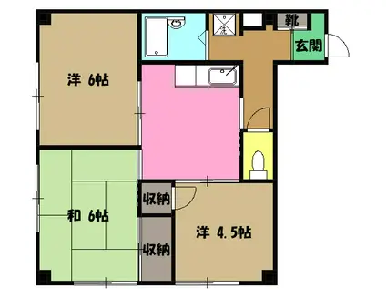 メゾン・ゆうしん(3DK/2階)の間取り写真