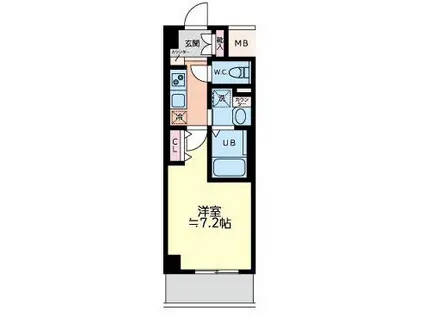 ヴェールシャルマン戸塚2(1K/1階)の間取り写真