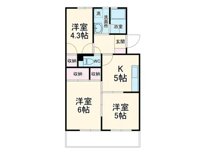 みなとテラス(3K/2階)の間取り写真