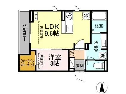 D-ROOM中央市成島PJ(1LDK/1階)の間取り写真