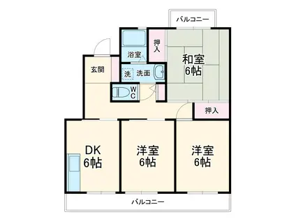 第5メゾン星崎(3DK/3階)の間取り写真