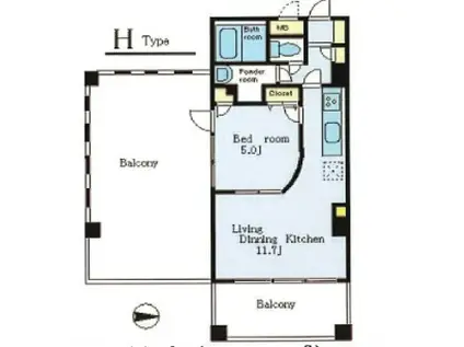 モンパルテ(1LDK/4階)の間取り写真