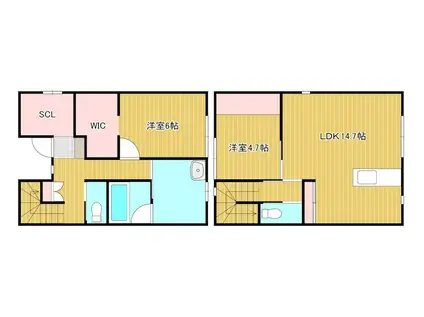 CHASSE COURT (2LDK/1階)の間取り写真