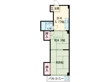 パークスクエア(2DK/3階)の間取り写真