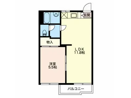 タウニイタカダC(1LDK/2階)の間取り写真