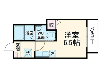 うみかぜハイツⅡ(ワンルーム/2階)の間取り写真