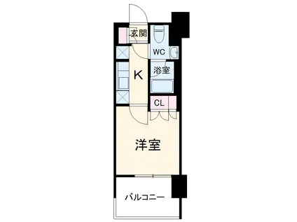 ブランシエスタ西船橋(1K/4階)の間取り写真