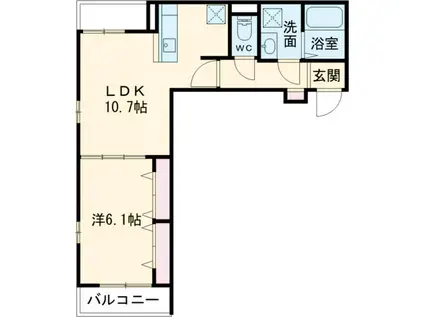 PALAZZO北千住(1LDK/1階)の間取り写真