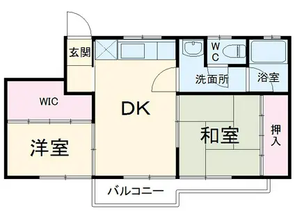 コーポ・ラメール(2DK/1階)の間取り写真