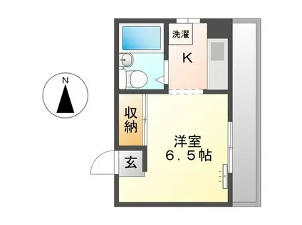 サンライフL21(1K/5階)の間取り写真