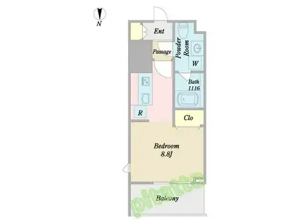 ウエストIN上前津(1K/8階)の間取り写真