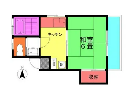 メゾン花輪(1K/2階)の間取り写真