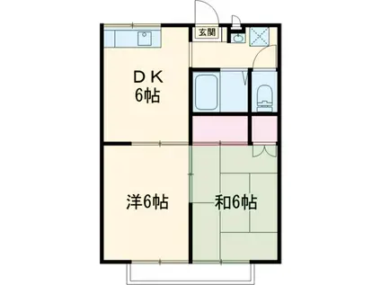 アネックスタウンD棟(2DK/2階)の間取り写真