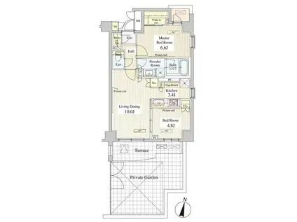 ル・シュクレ永福(2LDK/1階)の間取り写真