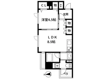 アリュイッテ富士見台(1LDK)の間取り写真