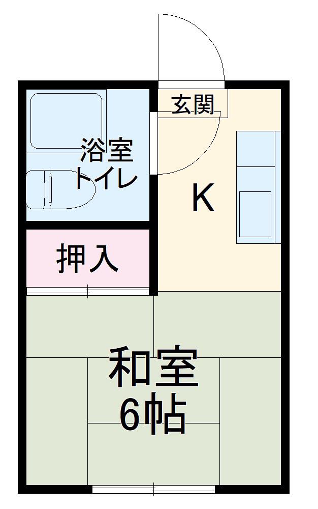 斉藤コーポ2号棟(1K/1階)の間取り写真