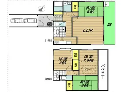 東北本線 蓮田駅 徒歩20分 2階建 築32年(4LDK)の間取り写真