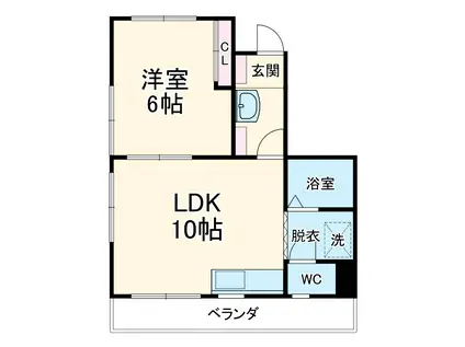 フレグランス七宝2番館(1LDK/2階)の間取り写真