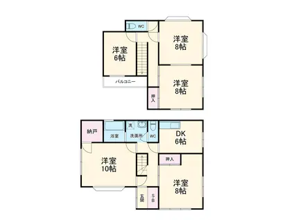 東武鉄道野田線 岩槻駅 徒歩29分 2階建 築48年(5DK)の間取り写真