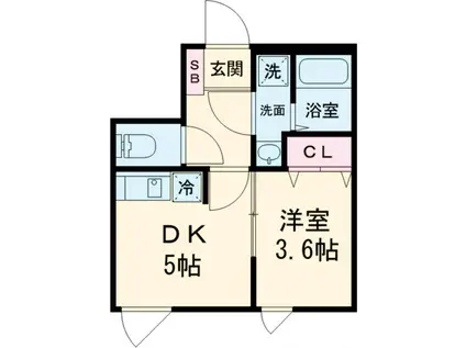 グリーンパス奥沢(1DK/2階)の間取り写真