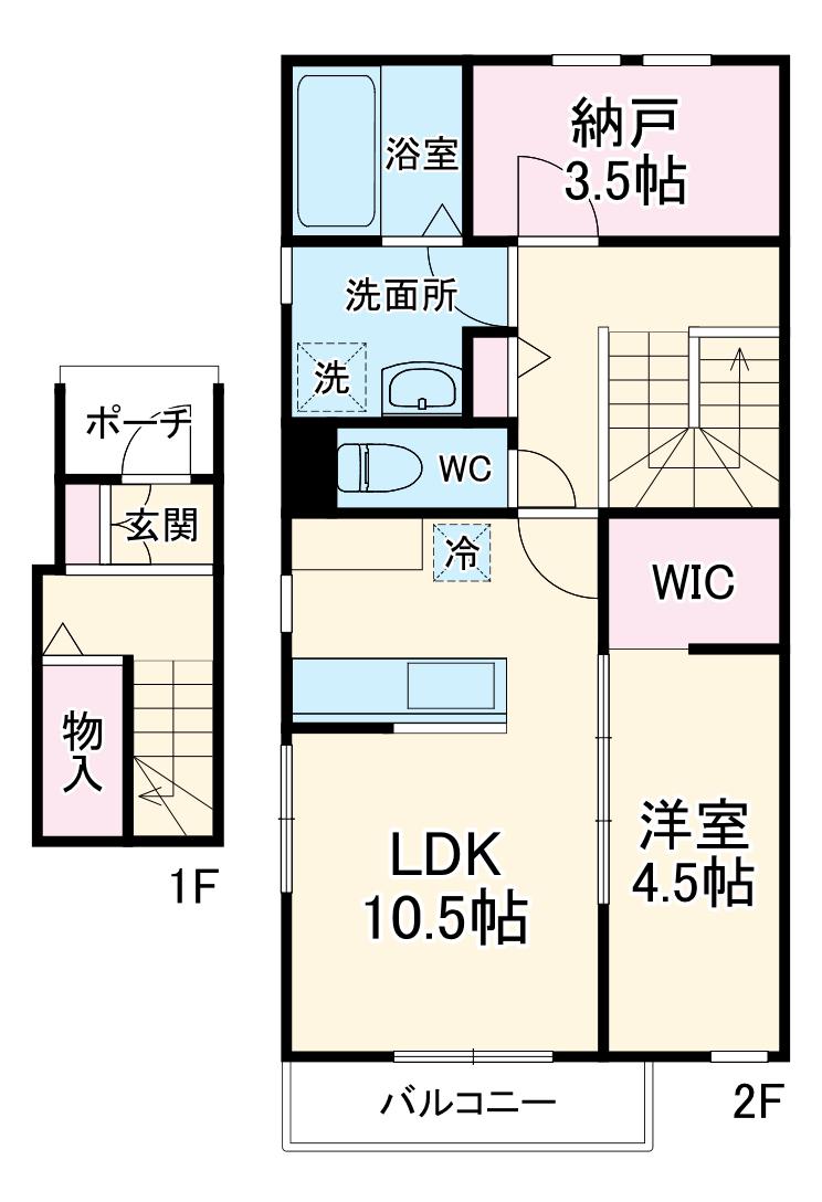 JUSTE PAIX SATO(1SLDK/2階)の間取り写真