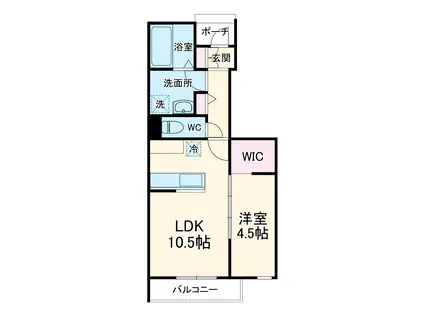 JUSTE PAIX SATO(1LDK/1階)の間取り写真