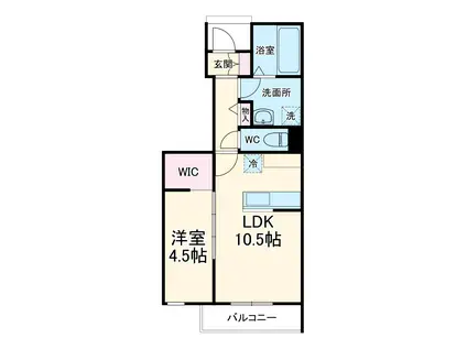 JUSTE PAIX SATO(1LDK/1階)の間取り写真