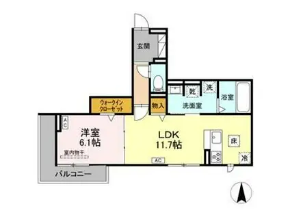 ルヴィータ本陣(1LDK/2階)の間取り写真