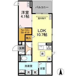 ルヴィータ本陣(1LDK/3階)の間取り写真