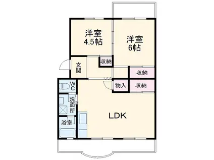 ヒルサイドシティⅠ(2LDK/3階)の間取り写真